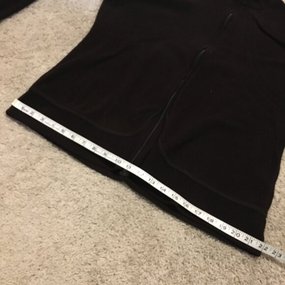 Vintage Retro Stitch Dark Brown Fleece Sweater Zip Up High Collar Jacket - Picture 14 of 16